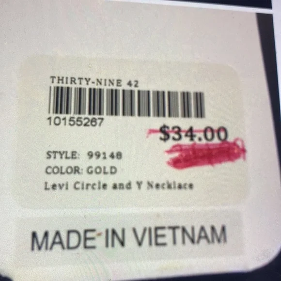 14k GP Levi double 2 necklace circle & Y - Picture 12 of 15